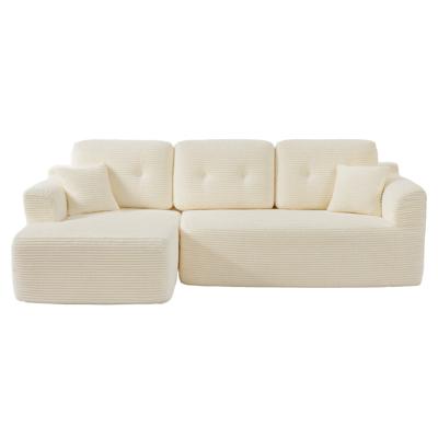 Modulaire Hoekbank Zonder Montage voor Comfortabele Woonkamer, crèmewit / links