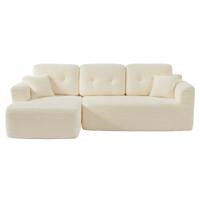 Modulaire Hoekbank Zonder Montage voor Comfortabele Woonkamer, crèmewit / links