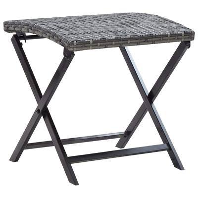 Kruk inklapbaar poly rattan grijs