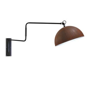 Masterlight Stoere roestbruine wandleeslamp Industria 125cm roestbruin met wit 3198-25-06