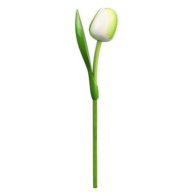 Tulp hout wit/groen35cm