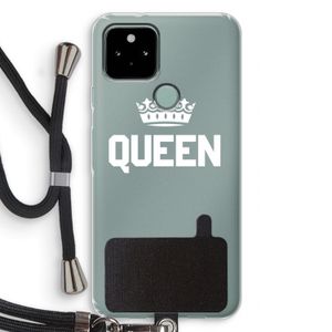 Queen zwart: Pixel 5 Transparant Hoesje met koord