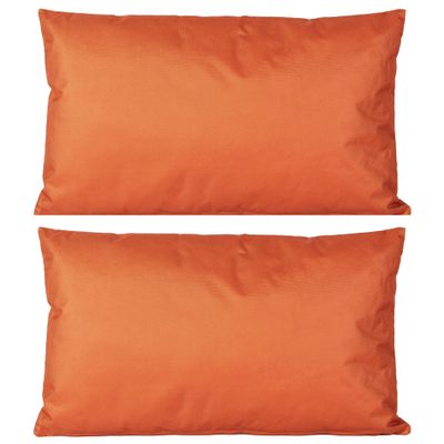 6x Bank/sier kussens voor binnen en buiten in de kleur oranje 30 x 50 cm