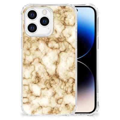 iPhone 14 Pro Anti-Shock Hoesje Marmer Goud iPhone 14 Pro Anti-Shock Hoesje Marmer Goud