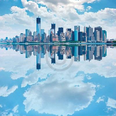 Kunstdruk Shutterstock - Lower Manhatten Skyline 70x70cm