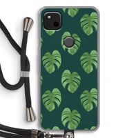 Monstera leaves: Pixel 4a Transparant Hoesje met koord