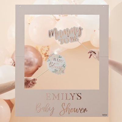 Ginger Ray BL-113 Floral Baby Shower Photo Booth Frame