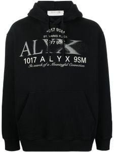 1017 ALYX 9SM hoodie en coton à logo imprimé - Noir