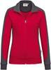 Hakro 277 Women's sweat jacket Contrast MIKRALINAR® - Red/Anthracite - 3XL