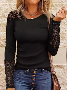 Casual Lace Regular Fit Plain Shirt