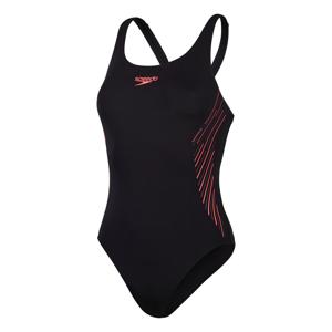 Speedo eco+ placem muscleback zwart/rood dames 38