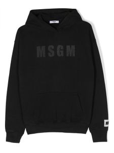 MSGM Kids hoodie strassé à logo imprimé - Noir