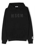 MSGM Kids hoodie strassé à logo imprimé - Noir - thumbnail