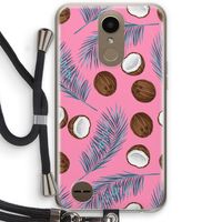 Kokosnoot roze: LG K10 (2017) Transparant Hoesje met koord
