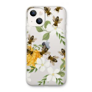 No flowers without bees: iPhone 13 mini Transparant Hoesje