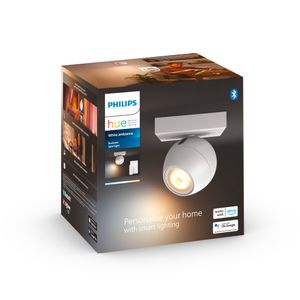 Philips Lighting Hue LED-plafondspots 871951433922400 Hue White Amb. Buckram Spot 1 flg. weiß 350lm inkl. Dimmschalter GU10 5 W
