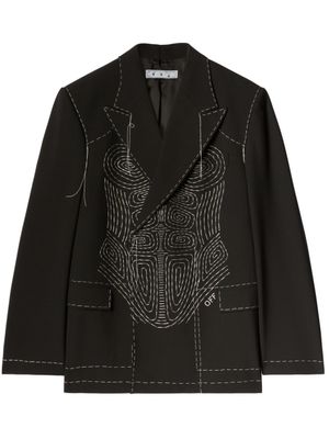 Off-White veste Body Stitch à boutonnière croisée - Noir