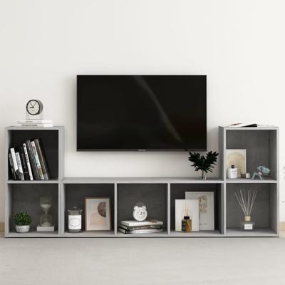 3-delige Tv-meubelset bewerkt hout betongrijs