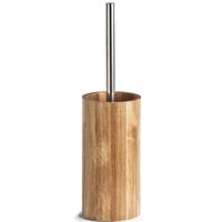 WC/toiletborstel in houder - acacia hout - H36 cm