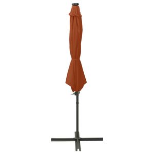 The Living Store Tuinparasol Terracotta - LED-verlichting - 300 x 255 cm - Aluminium