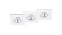 Trio Badkamer inbouwspotsZagros (3x) met led vierkant wit - 650610331