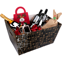 Mand | golfkarton | 43.2x27x25.8cm | rechthoekig | zwart/goud | 10 stuks