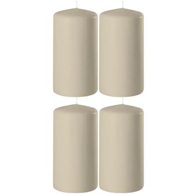 Enlightening Candles Cilinder/stompkaars - 4x - beige - D6 x H8 cm - 27 branduur