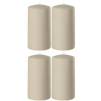 Enlightening Candles Cilinder/stompkaars - 4x - beige - D6 x H8 cm - 27 branduur