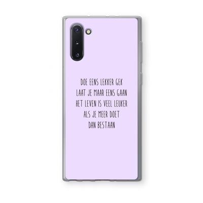 Gek: Samsung Galaxy Note 10 Transparant Hoesje