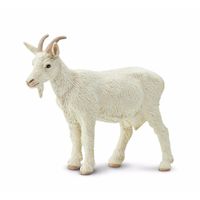 Plastic speelgoed figuur witte geit 8 cm   - - thumbnail