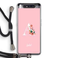 Pink Bouquet: Samsung Galaxy A80 Transparant Hoesje met koord