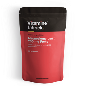 Magnesiumcitraat - 200 mg Forte - 90 tabletten - Vitaminefabriek.nl