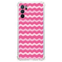 OPPO A16 | A16s | A54s Doorzichtige Silicone Hoesje Waves Pink - thumbnail