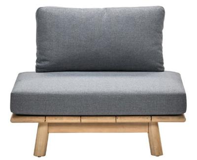 Lunar lounge fauteuil acacia white wash/rope dark grey/mystic grey - Garden impressions