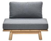 Lunar lounge fauteuil acacia white wash/rope dark grey/mystic grey - Garden impressions