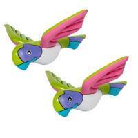 Opblaasbare papegaai - 2x - 23 cm - Tropische Hawaii decoraties - versieringen - vogels - dieren