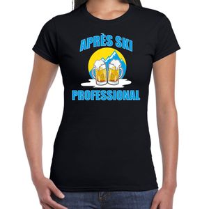 Apres-ski professional t-shirt wintersport zwart voor dames