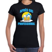 Apres-ski professional t-shirt wintersport zwart voor dames