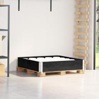 VidaXL Palletopzetrand 100x100 cm massief grenenhout zwart