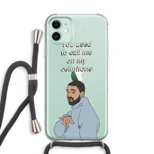 Hotline bling: iPhone 11 Transparant Hoesje met koord