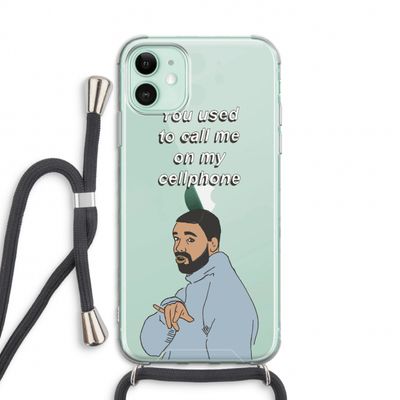 Hotline bling: iPhone 11 Transparant Hoesje met koord