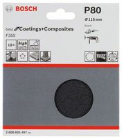 Bosch Accessories 2608605497 Schuurpapier voor schuurschijf Met klittenband, Ongeperforeerd Korrelgrootte (num) 80 (Ø) 115 mm 10 stuk(s) - thumbnail