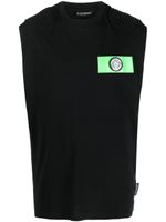 Plein Sport débardeur à patch logo - Noir