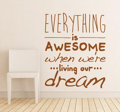 Tekst muursticker Everything is awesome