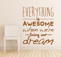 Tekst muursticker Everything is awesome