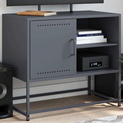 Tv-meubel 68x39x60,5 cm staal antracietkleurig