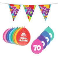 Leeftijd verjaardag thema 70 jaar pakket ballonnen/vlaggetjes - Feestpakketten - thumbnail