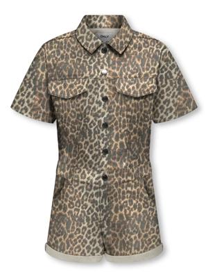 Kids ONLY zomer jumpsuit meisjes - AOP - bruin - Kognaomi-castel