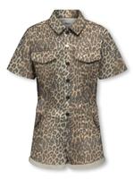 Kids ONLY zomer jumpsuit meisjes - AOP - bruin - Kognaomi-castel