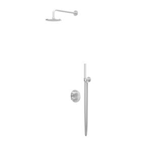 IVY Tribe Regendoucheset - inbouw - 2-weg stop-omstel - 30cm plafondbuis - 30cm medium hoofddouche rond - glijstang met uitlaat - 150cm doucheslang - staafmodel handdouche - RVS316 - geborsteld CST2IXACCB